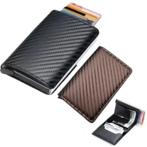 BILLETERA ANTI CLONACIÓN CON BOTON SATINADA